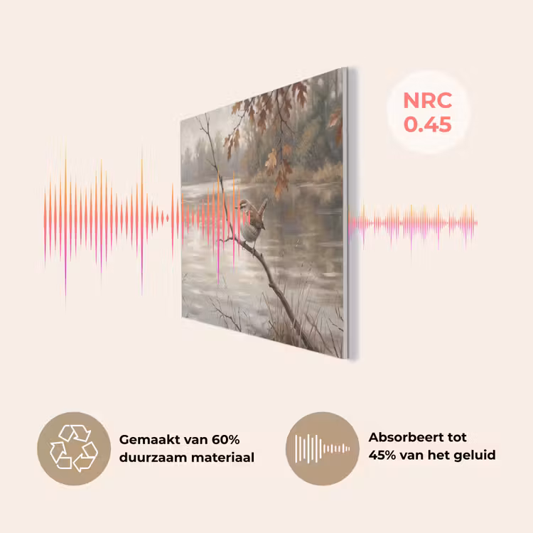 Winterkoninkje - Tak - Rivier - Natuur - Sfeervol PET vilt klein -USP_NL
