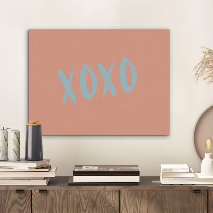 XOXO - Blauw - Perzikkleur PET vilt klein -sfeer1