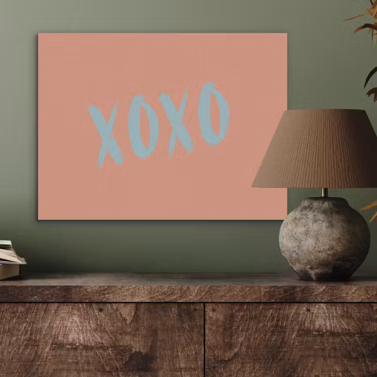 XOXO - Blauw - Perzikkleur PET vilt klein -sfeer2