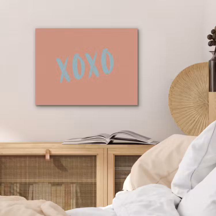 XOXO - Blauw - Perzikkleur PET vilt klein -sfeer3