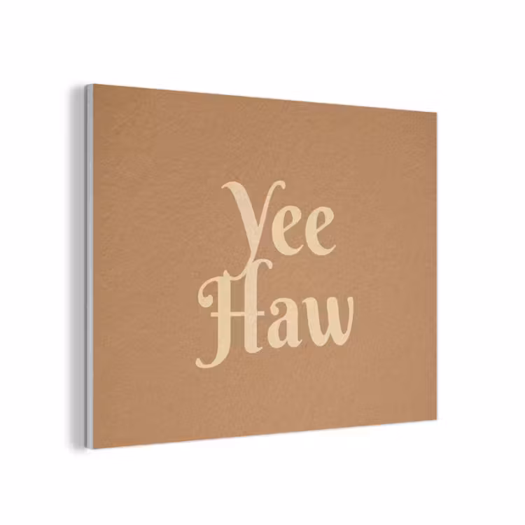 Yee haw - Bruin - Minimalistisch PET vilt klein -3d