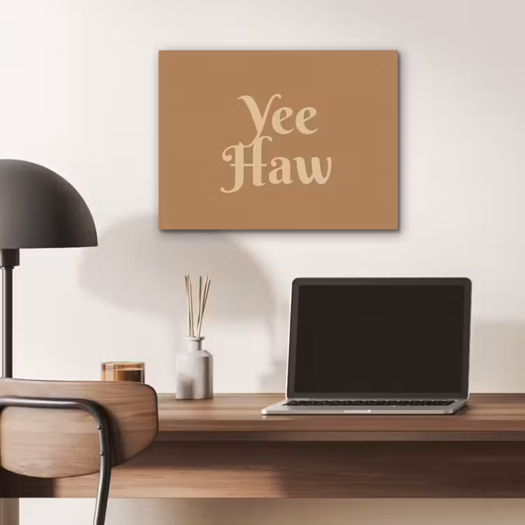 Yee haw - Bruin - Minimalistisch PET vilt klein -sfeer5