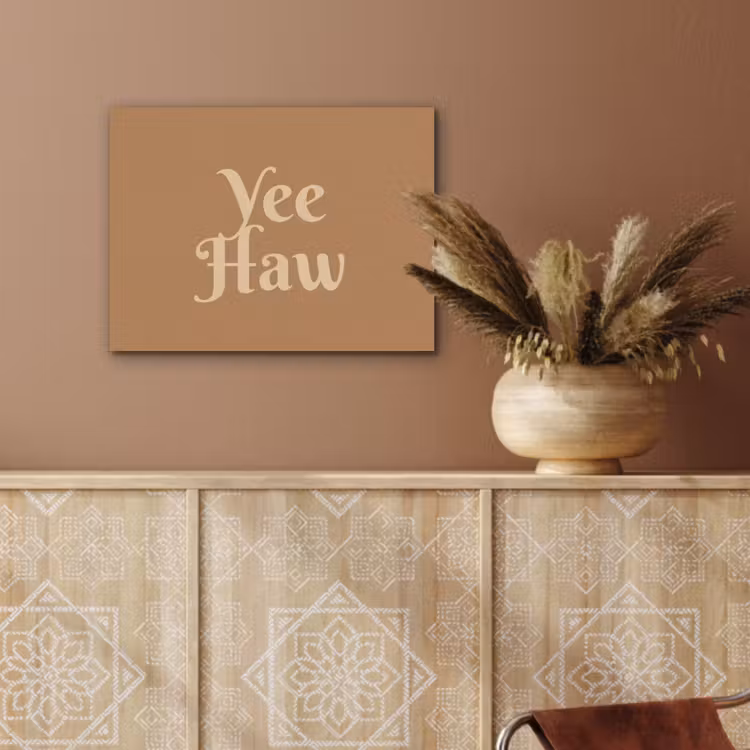 Yee haw - Bruin - Minimalistisch PET vilt klein -sfeer4