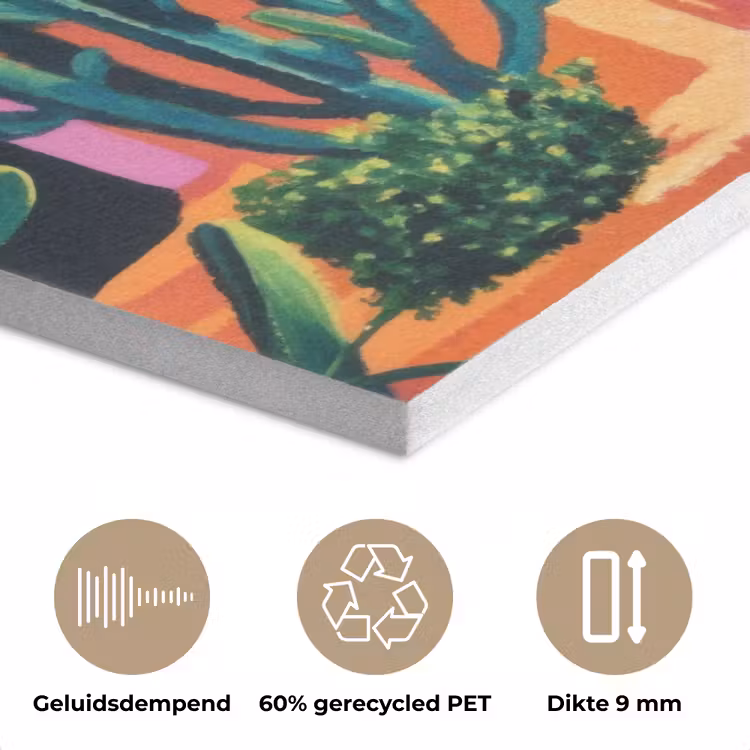 Geel - Blauw - Oranje - Huis PET vilt klein -closeup_NL