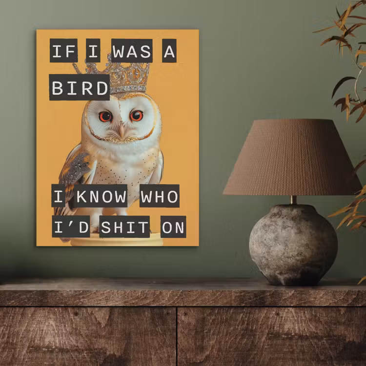 Geel - Uil - Vogel - Decoratie PET vilt klein -sfeer2