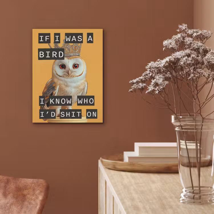 Geel - Uil - Vogel - Decoratie PET vilt klein -sfeer4