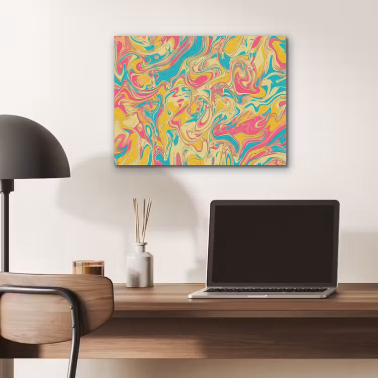 Geel - Roze - Blauw - Retro PET vilt klein -sfeer5