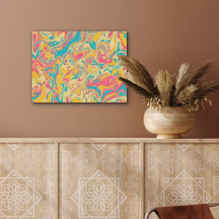 Geel - Roze - Blauw - Retro PET vilt klein -sfeer4