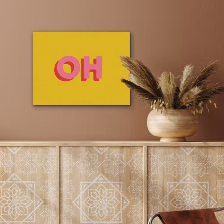 Geel - Roze - Oh - 3D PET vilt klein -sfeer4