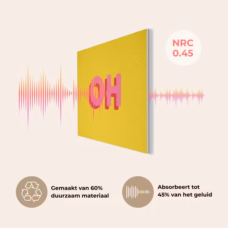 Geel - Roze - Oh - 3D PET vilt klein -USP_NL