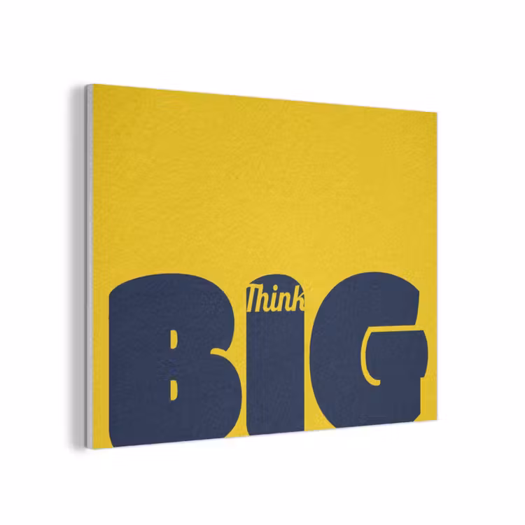 Geel - Think big - Grafisch PET vilt klein -3d