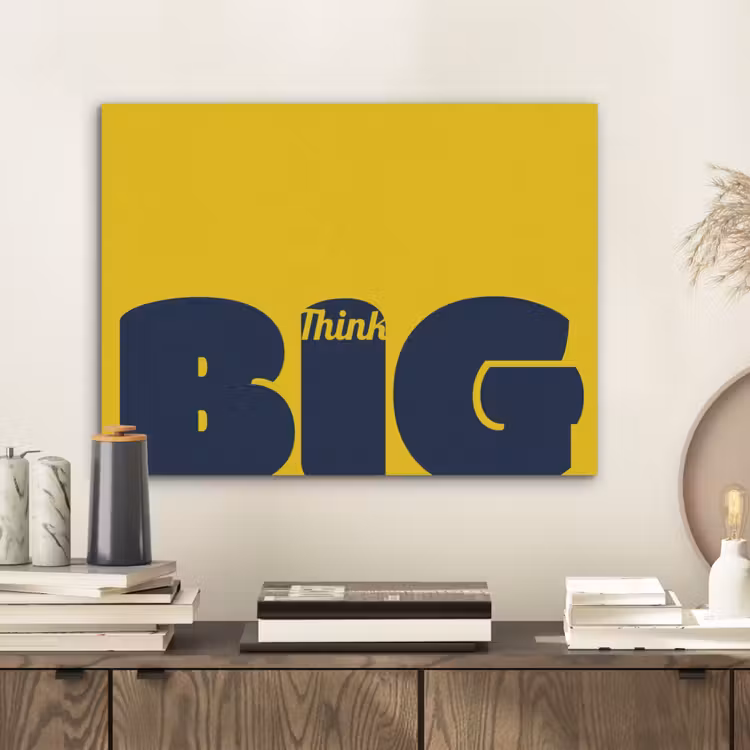 Geel - Think big - Grafisch PET vilt klein -sfeer1