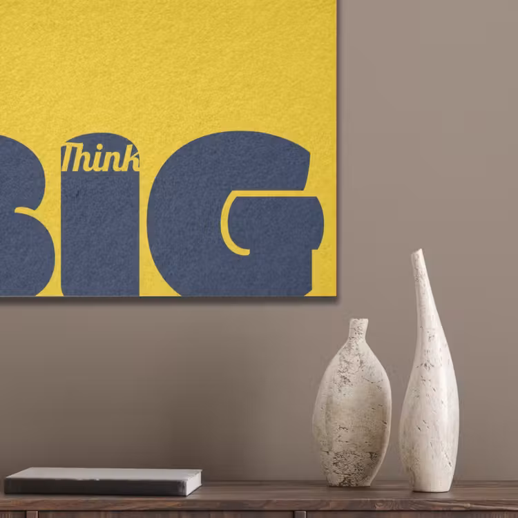 Geel - Think big - Grafisch PET vilt klein -sfeer6_closeup