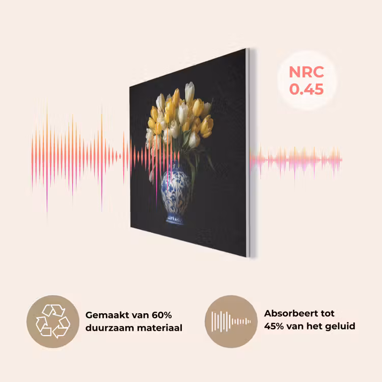 Geel - Tulpen - Vaas - Bloemen PET vilt klein -USP_NL