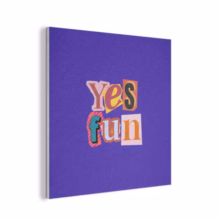 Yes fun - Kleurrijk - Collage-stijl PET vilt klein -3d
