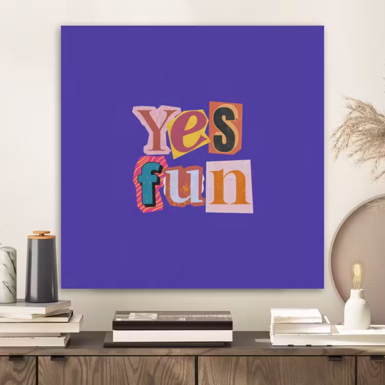 Yes fun - Kleurrijk - Collage-stijl PET vilt klein -sfeer1