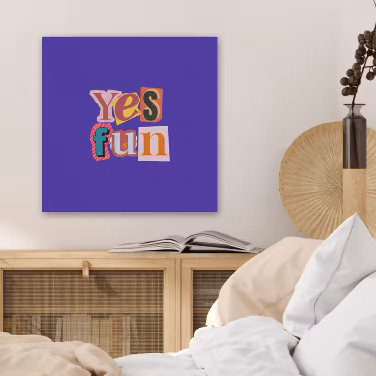 Yes fun - Kleurrijk - Collage-stijl PET vilt klein -sfeer3