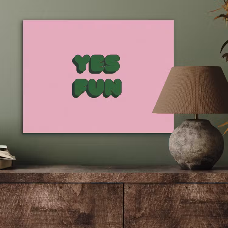 Yes fun - Groen - Roze PET vilt klein -sfeer2