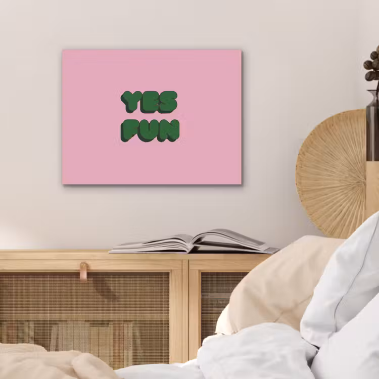 Yes fun - Groen - Roze PET vilt klein -sfeer3