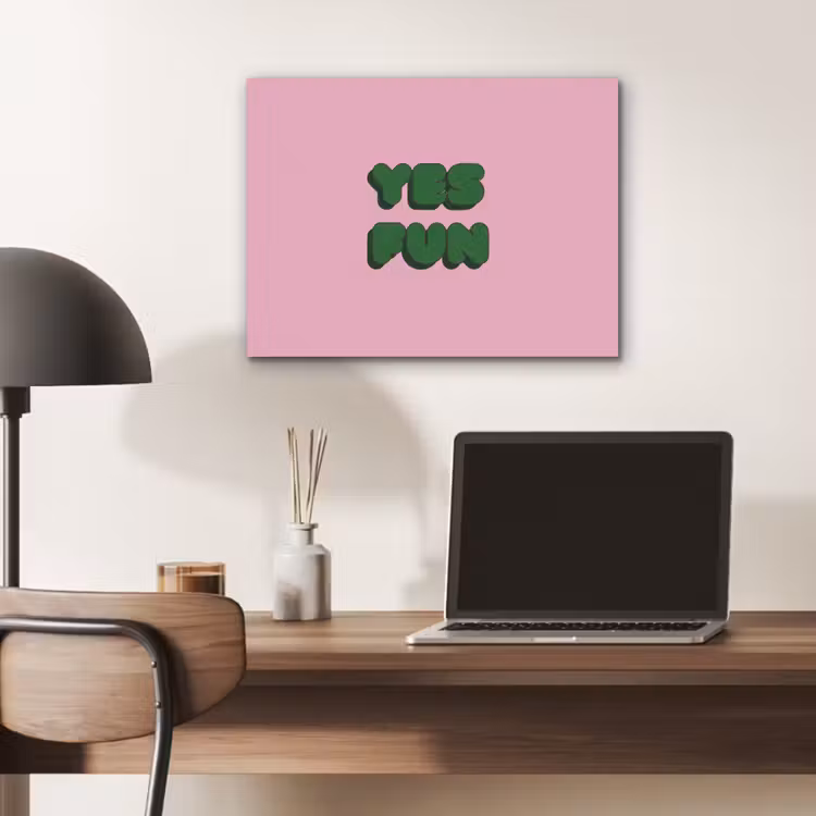 Yes fun - Groen - Roze PET vilt klein -sfeer5