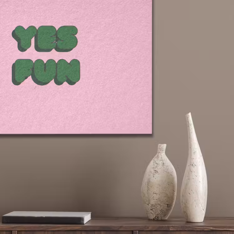 Yes fun - Groen - Roze PET vilt klein -sfeer6_closeup