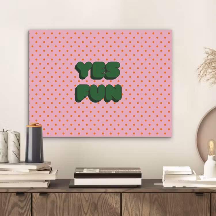 Yes fun - Groen - Roze - Stippen PET vilt klein -sfeer1