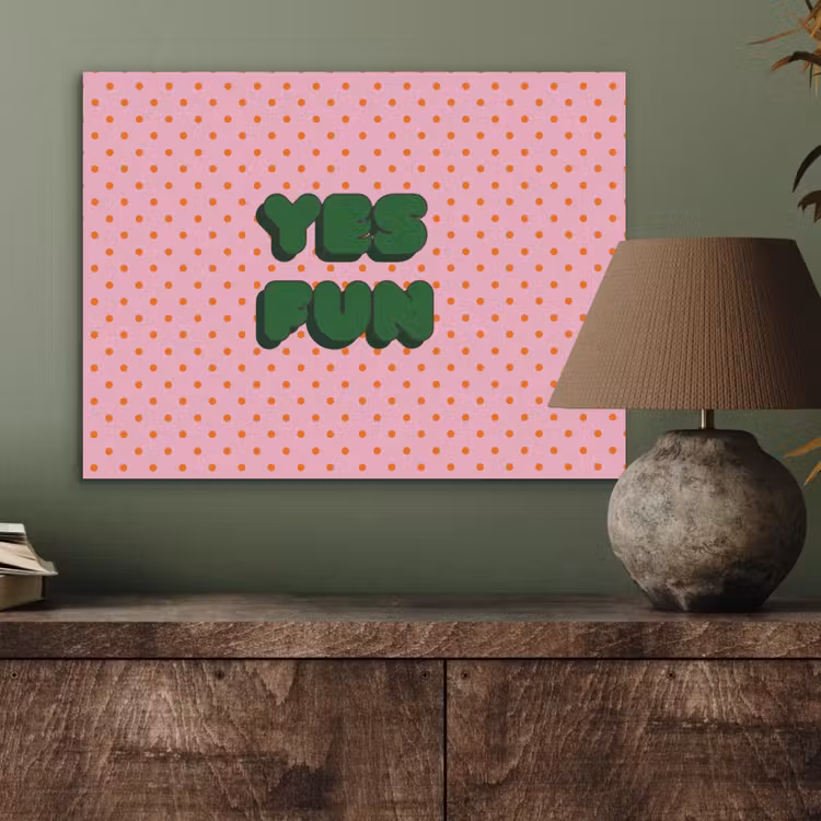 Yes fun - Groen - Roze - Stippen PET vilt klein -sfeer2