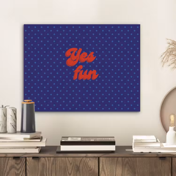 Yes fun - Rood - Blauw - Stippen PET vilt klein -sfeer1