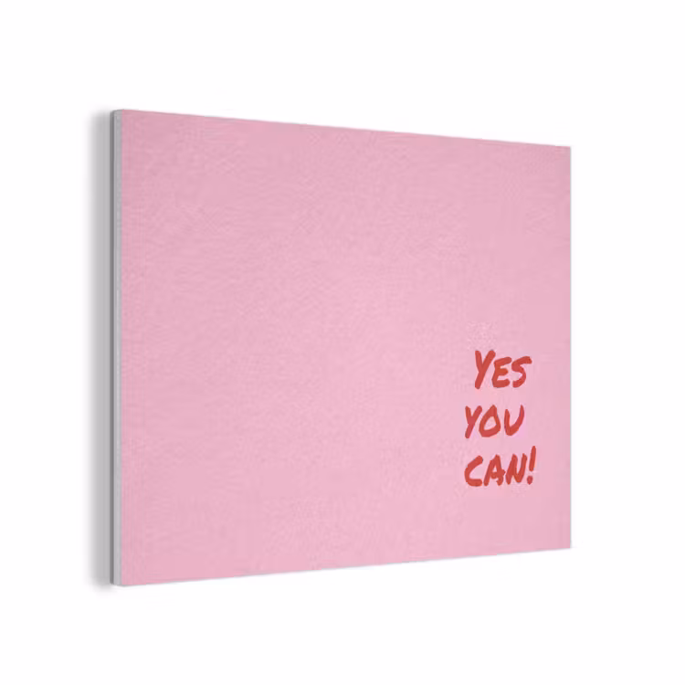 Yes you can do it - Rood - Roze PET vilt klein -3d