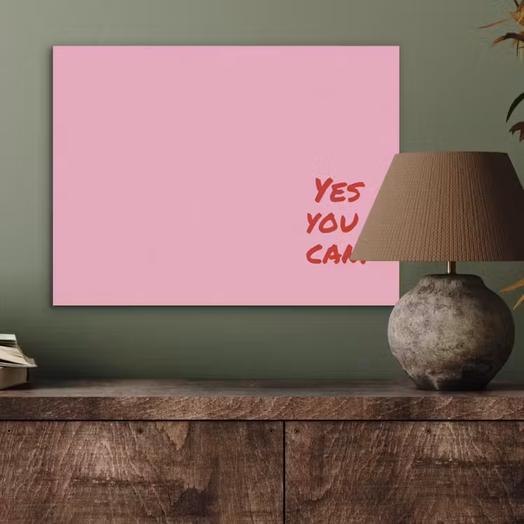 Yes you can do it - Rood - Roze PET vilt klein -sfeer2