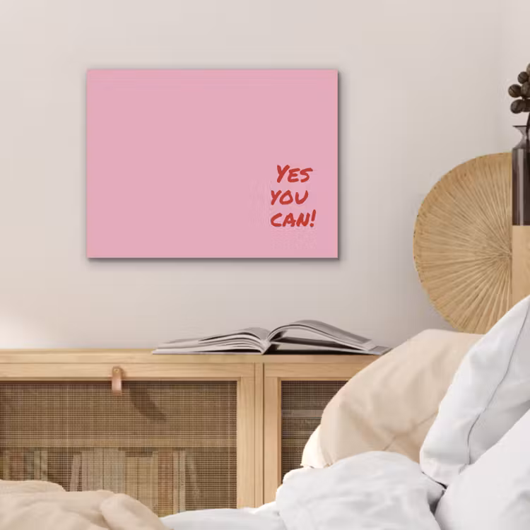 Yes you can do it - Rood - Roze PET vilt klein -sfeer3