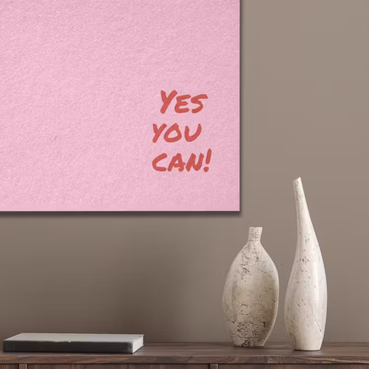 Yes you can do it - Rood - Roze PET vilt klein -sfeer6_closeup
