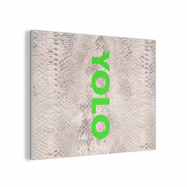 YOLO - Groen - Neon - Slangenprnt PET vilt klein -3d