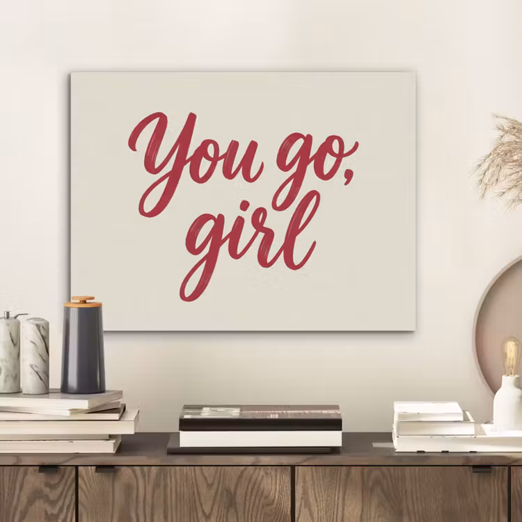 you go girl - Rood - Wit PET vilt klein -sfeer1