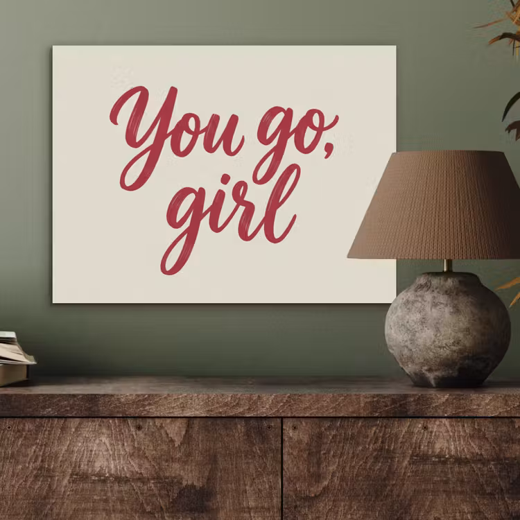 you go girl - Rood - Wit PET vilt klein -sfeer2