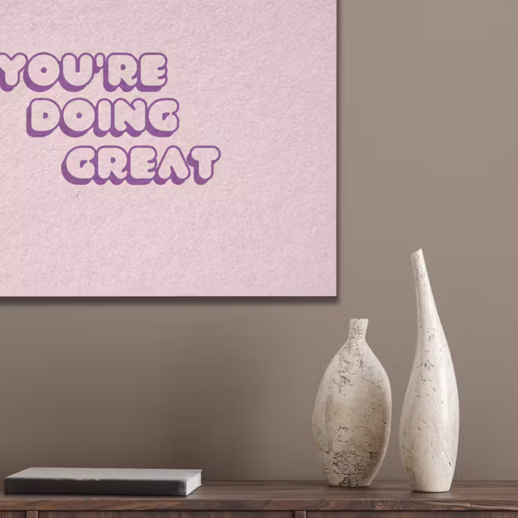 You're doing great - Roze - Bubble letters PET vilt klein -sfeer6_closeup