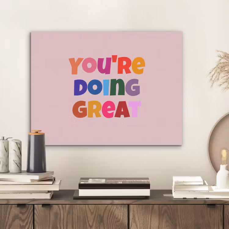 You're doing great - Roze - Kleurrijk PET vilt klein -sfeer1