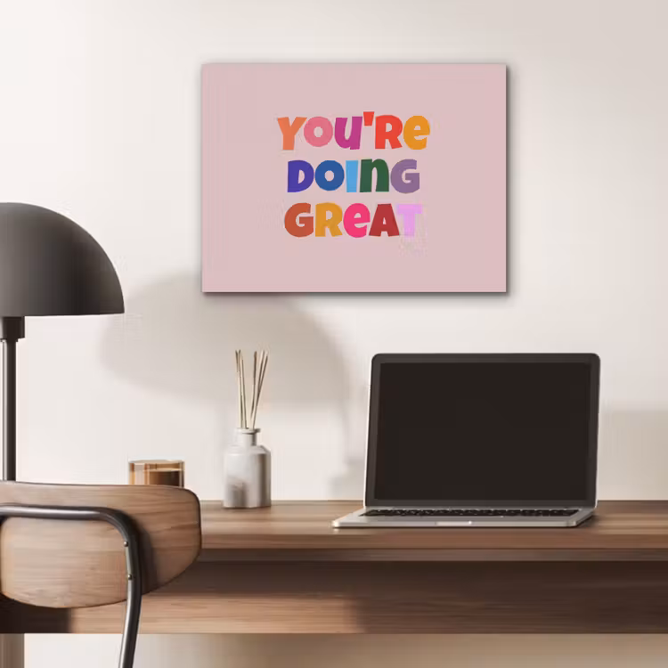 You're doing great - Roze - Kleurrijk PET vilt klein -sfeer5