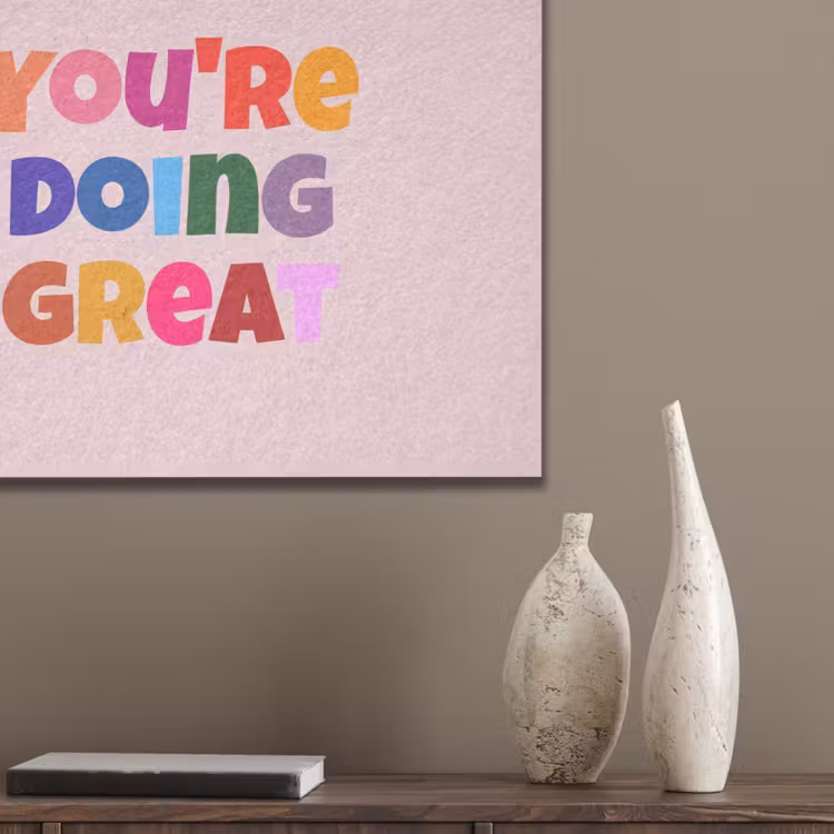 You're doing great - Roze - Kleurrijk PET vilt klein -sfeer6_closeup