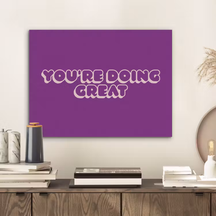 You're doing great - Paars - Bubble letters PET vilt klein -sfeer1