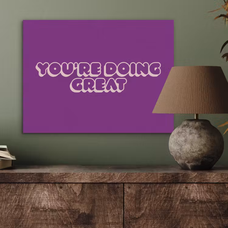 You're doing great - Paars - Bubble letters PET vilt klein -sfeer2