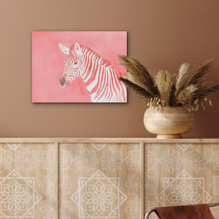 Zebra - Pink - Verf PET vilt klein -sfeer4