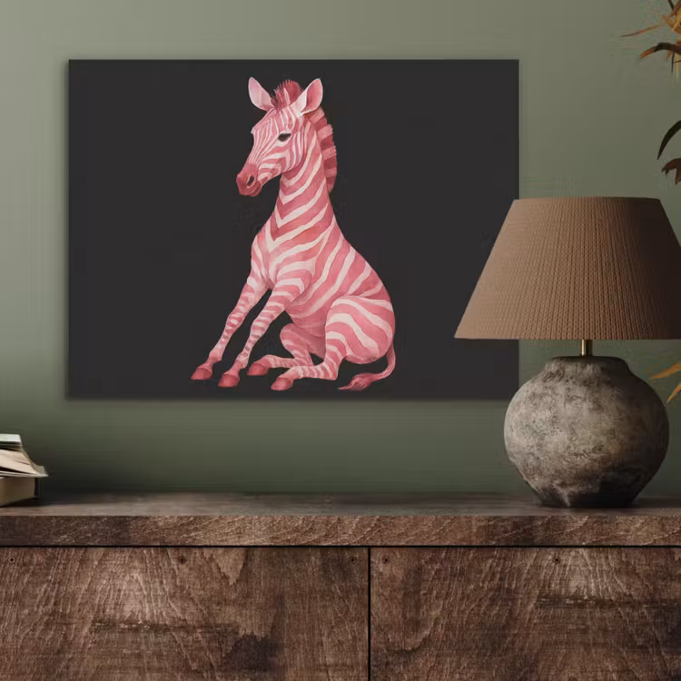 Zebra - Roze - Gestreept PET vilt klein -sfeer2