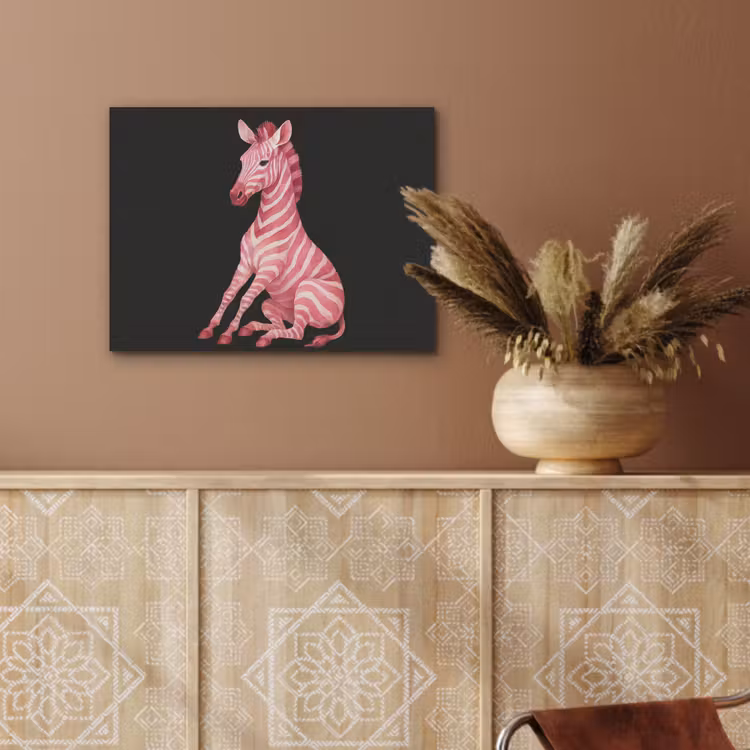Zebra - Roze - Gestreept PET vilt klein -sfeer4