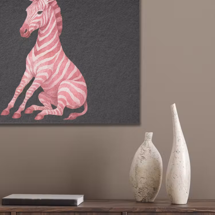 Zebra - Roze - Gestreept PET vilt klein -sfeer6_closeup
