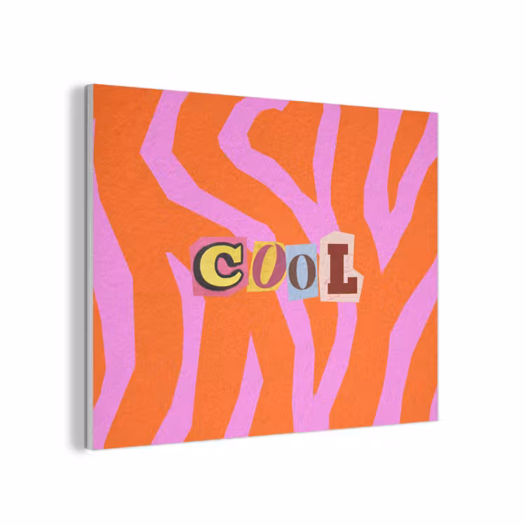 Zebraprint - Grafisch - COOL - Oranje PET vilt klein -3d