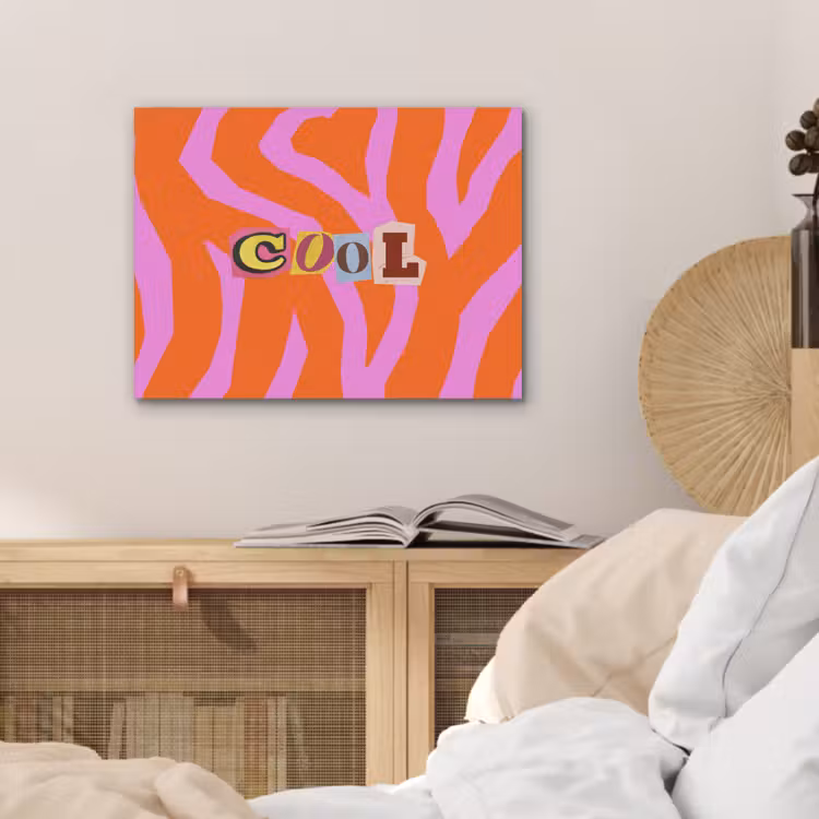 Zebraprint - Grafisch - COOL - Oranje PET vilt klein -sfeer3
