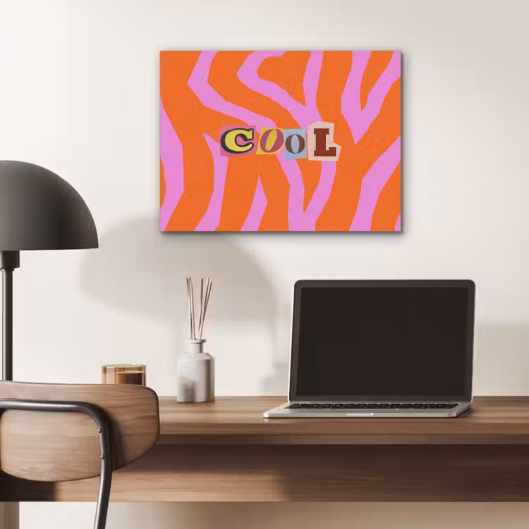 Zebraprint - Grafisch - COOL - Oranje PET vilt klein -sfeer5