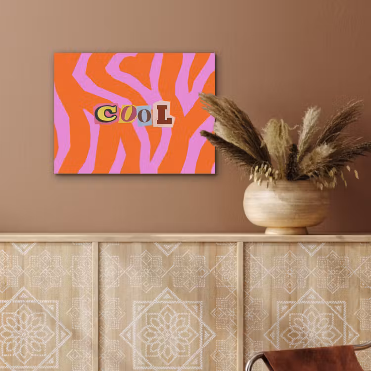 Zebraprint - Grafisch - COOL - Oranje PET vilt klein -sfeer4