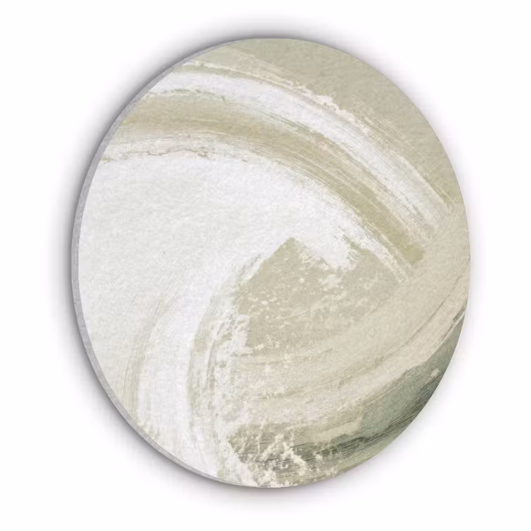 Abstract - Penseelstreken - Golven - Groen Akoestische PET Vilt - Rond klein -3d